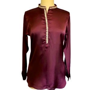 Women embellished satin blouse